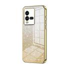 For vivo iQOO 10 Gradient Glitter Powder Electroplated Phone Case(Gold) - 1