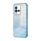 For vivo iQOO 10 Gradient Glitter Powder Electroplated Phone Case(Blue) - 1