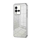 For vivo iQOO 10 Gradient Glitter Powder Electroplated Phone Case(Silver) - 1