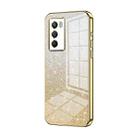 For vivo iQOO Neo5 S / iQOO 9 SE Gradient Glitter Powder Electroplated Phone Case(Gold) - 1