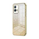 For vivo iQOO U5 Gradient Glitter Powder Electroplated Phone Case(Gold) - 1