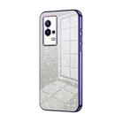 For vivo iQOO 8 Gradient Glitter Powder Electroplated Phone Case(Purple) - 1