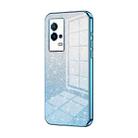 For vivo iQOO 8 Gradient Glitter Powder Electroplated Phone Case(Blue) - 1