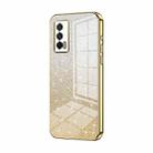 For vivo iQOO Neo5 / iQOO 7 India Gradient Glitter Powder Electroplated Phone Case(Gold) - 1