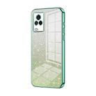 For vivo iQOO 7 Gradient Glitter Powder Electroplated Phone Case(Green) - 1