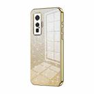 For vivo iQOO 5 Pro Gradient Glitter Powder Electroplated Phone Case(Gold) - 1