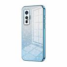 For vivo iQOO 5 Pro Gradient Glitter Powder Electroplated Phone Case(Blue) - 1