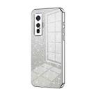 For vivo iQOO 5 Pro Gradient Glitter Powder Electroplated Phone Case(Silver) - 1