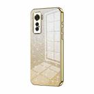 For vivo iQOO 5 Gradient Glitter Powder Electroplated Phone Case(Gold) - 1