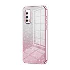 For vivo iQOO Z1X Gradient Glitter Powder Electroplated Phone Case(Pink) - 1