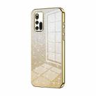 For vivo iQOO 3 5G Gradient Glitter Powder Electroplated Phone Case(Gold) - 1