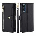 For TCL 20s / 20 5G / 20L / 20L+ Lite Sheep Texture Cross-body Zipper Wallet Leather Phone Case(Black) - 1