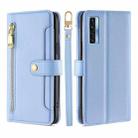 For TCL 20s / 20 5G / 20L / 20L+ Lite Sheep Texture Cross-body Zipper Wallet Leather Phone Case(Blue) - 1