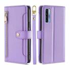 For TCL 20s / 20 5G / 20L / 20L+ Lite Sheep Texture Cross-body Zipper Wallet Leather Phone Case(Purple) - 1