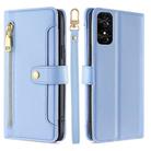 For TCL 50 SE 4G Sheep Texture Cross-body Zipper Wallet Leather Phone Case(Blue) - 1