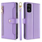 For TCL 50 SE 4G Sheep Texture Cross-body Zipper Wallet Leather Phone Case(Purple) - 1