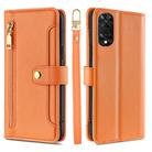 For TCL 505 4G Sheep Texture Cross-body Zipper Wallet Leather Phone Case(Orange) - 1