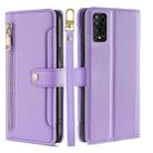 For TCL 50 5G Sheep Texture Cross-body Zipper Wallet Leather Phone Case(Purple) - 1