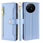 For TCL 50 XL Sheep Texture Cross-body Zipper Wallet Leather Phone Case(Blue) - 1