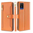 For TCL 501 4G Sheep Texture Cross-body Zipper Wallet Leather Phone Case(Orange) - 1