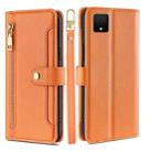 For TCL 502 Sheep Texture Cross-body Zipper Wallet Leather Phone Case(Orange) - 1