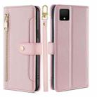 For TCL 502 Sheep Texture Cross-body Zipper Wallet Leather Phone Case(Pink) - 1