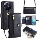 For TCL 50 NxtPaper 5G Sheep Texture Cross-body Zipper Wallet Leather Phone Case(Black) - 1