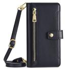 For TCL 50 NxtPaper 5G Sheep Texture Cross-body Zipper Wallet Leather Phone Case(Black) - 2