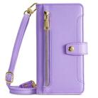 For TCL 50 NxtPaper 5G Sheep Texture Cross-body Zipper Wallet Leather Phone Case(Purple) - 2