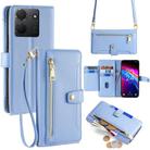 For TCL 503 4G Sheep Texture Cross-body Zipper Wallet Leather Phone Case(Blue) - 1