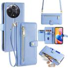For TCL 60R 5G Sheep Texture Cross-body Zipper Wallet Leather Phone Case(Blue) - 1
