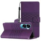 For Honor 90 Lite Diamond Embossed Skin Feel Leather Phone Case(Purple) - 1