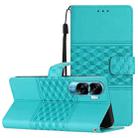 For Honor 90 Lite Diamond Embossed Skin Feel Leather Phone Case(Blue) - 1