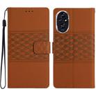 For Honor 200 Diamond Embossed Skin Feel Leather Phone Case(Brown) - 1