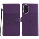 For Honor 200 Diamond Embossed Skin Feel Leather Phone Case(Purple) - 1