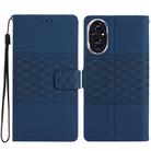 For Honor 200 Diamond Embossed Skin Feel Leather Phone Case(Dark Blue) - 1