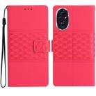 For Honor 200 Diamond Embossed Skin Feel Leather Phone Case(Red) - 1