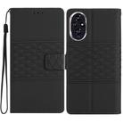 For Honor 200 Diamond Embossed Skin Feel Leather Phone Case(Black) - 1