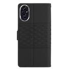 For Honor 200 Diamond Embossed Skin Feel Leather Phone Case(Black) - 3