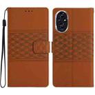 For Honor 200 Pro Diamond Embossed Skin Feel Leather Phone Case(Brown) - 1