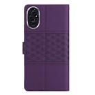 For Honor 200 Pro Diamond Embossed Skin Feel Leather Phone Case(Purple) - 3