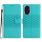 For Honor 200 Pro Diamond Embossed Skin Feel Leather Phone Case(Blue) - 1