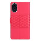 For Honor 200 Pro Diamond Embossed Skin Feel Leather Phone Case(Red) - 3