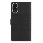 For Honor 200 Pro Diamond Embossed Skin Feel Leather Phone Case(Black) - 3