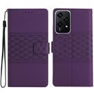 For Honor 200 Lite Global Diamond Embossed Skin Feel Leather Phone Case(Purple) - 1