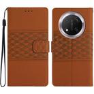 For Honor X9c Diamond Embossed Skin Feel Leather Phone Case(Brown) - 1