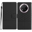 For Honor X9c Diamond Embossed Skin Feel Leather Phone Case(Black) - 1