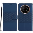 For Honor Magic7 Pro Diamond Embossed Skin Feel Leather Phone Case(Dark Blue) - 1