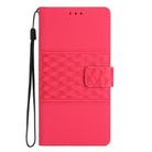 For Honor Magic7 Pro Diamond Embossed Skin Feel Leather Phone Case(Red) - 2