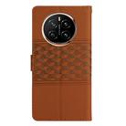 For Honor Magic7 Diamond Embossed Skin Feel Leather Phone Case(Brown) - 3